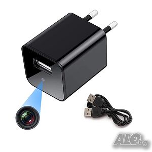 IFITech IFIADPTCAM шпионска камера в адаптер за зареждане - 1080P HD USB зарядно, без WiFi, 2025г...