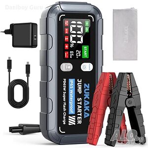 Jump Starter / Джъмп стартер за кола ZUKAKA 6000A, 26800mAh 12V, бензин и дизел бързо зареждане 65W