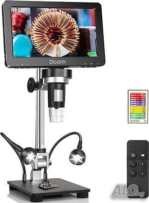 НОВ, Перфектен Dcorn HDMI цифров микроскоп 7 инча 1500X, 16MP 1080P LCD с IPS, TF карта 32GB...
