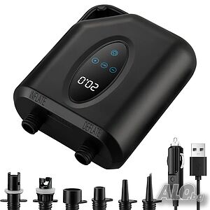 Безжична помпа OBEST 12000mAh, високо налягане 20 PSI, двустепенно надуване/изпускане...