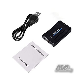 Ново SCART към HDMI конвертор 720P/1080P SCART към HDMI адаптер Full HD видео аудио превключващ...