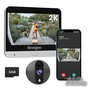 Нова шпионка за врата с 2K видеокамера, 32GB карта памет, 4.3” цветен монитор, батерия 8000mAh, 170°