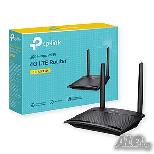 Чисто нов в целофан, TP-Link TL-MR110 4G LTE WiFi рутер N300Mbps, 4G CAT4 скорост до 150Mbps, SIM ка
