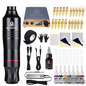 Комплект за татуировки Blackbudda Tattoo Gun kit - професионален комплект...