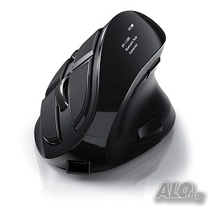 Чисто нова CSL - Ергономична безжична вертикална оптична мишка с OLED дисплей, Bluetooth + USB 2,4Gh