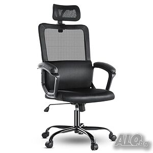 Чисто нов запечатан в оригиналния кашон офис стол Sweetcrispy 2DE-BL-C-6579-BK с висока ергономич...