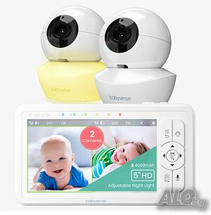 Нов Babysense HD S2: бебефон с 2 камери, без Wi-Fi, разделяне на екрана за преглед на 2те камери...