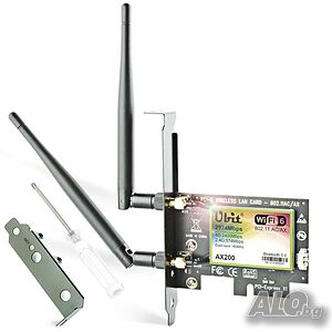 Нова Ubit AX WiFi 6 карта, двубандова, 3000 Mbps AX200 за настолен компютър, Bluetooth 5.1 | MU-MIMO
