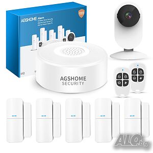 Нова безжична домашна аларма AGSHOME с камера 1080P и 120 dB интелигентна домашна аларма, 2.4 GHz...