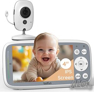 НОВ Бебефон VB616 BOIFUN с камера и нощно виждане, 720P IPS екран, невидимо инфрачервено нощно...