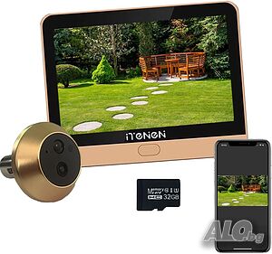 iTenen 3.0MP цифрова шпионка с вградена батерия 5000mAh и 32GB MicroSD, безжична с 4.3” цветен екран