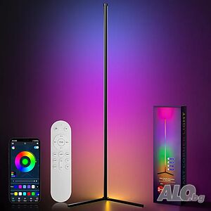 Чисто нова запечатана LED RGB ъглова подова лампа, 159 см RGB-IC интелигентна LED светлинна лента..