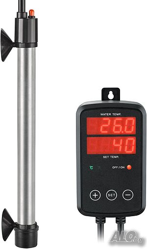 НОВ титаниев нагревател за аквариум Weipro 500W с цифров контролер / от 250 до 350 литра
