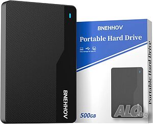 Нов Външен твърд диск BNEHHOV 500GB USB 3.0 - Ултра тънък за PC, PS4, TV