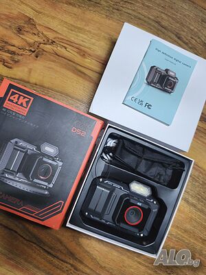 ЧИСТО НОВ 4K Дигитален Фотоапарат марков Bextgoo D52​ 48MP - Влогинг камера с 64GB карта и Автофокус