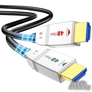 Чисто нов професионален Оптичен HDMI 2.1 Кабел FeizLink - 25 метра, 8K@60Hz / 4K@120Hz