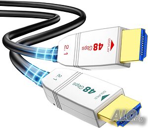 Чисто нов запечатан 8K Оптичен HDMI 2.1 Кабел FeizLink - 20 метра (4K/120Hz, 48Gbps)