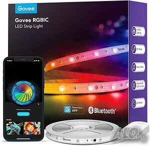 Чисто нова запечатана Смарт LED лента Govee RGBIC H617A, синхронизация на музика, цветна 5 метра