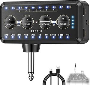 Нов джобен усилвател/мултиефект за китара LEKATO Guitar Headphone Amp - Bluetooth, IR