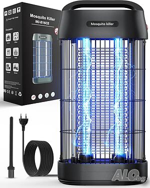 Чисто нова мощна Електрическа Лампа против Комари и Насекоми OQCSUAT (3000V, UV 16W, Водоустойчива..