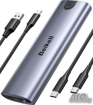 Чисто нова външна кутия Beikell за M.2 NVMe и SATA SSD диск - без инструменти, 10Gbps