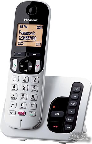 Чисто ​Нов Дигитален Безжичен Телефон Panasonic KX-TGC260 Сребрист с Телефонен Секретар, Блокиране..