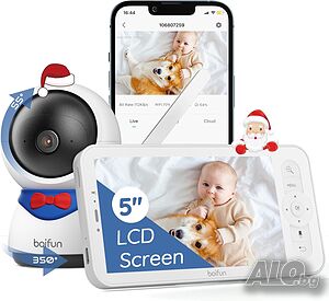Чисто нов смарт Бебефон с Камера BOIFUN Baby 5S 5” LCD Дисплей 1080P HD WiFi App ​ ​