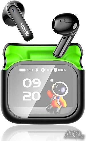 Чисто нови смарт Bluetooth слушалки MINISO MS103 с LCD екран и AI преводач (135 езика)