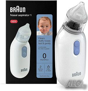 Нов Електрически Назален Аспиратор За Бебета и Деца Braun BNA100