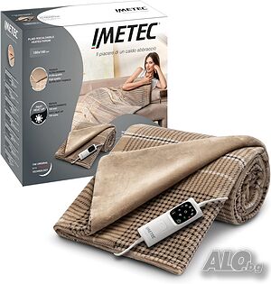 Чисто Ново Луксозно Електрическо Одеяло / Плед Imetec CaldoPlaid Elegance (180 x 140 см)