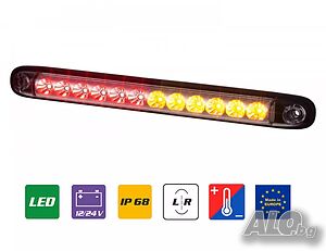 1бр. ЛЕД LED стоп с три функции тип дълъг габарит, Полша
