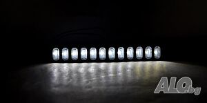 1бр. ЛЕД LED НЕОН габарит с 12 диода, 12-24V, БЕЛИ