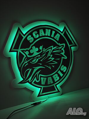 Огледална 3D табела за СКАНИЯ SCANIA VABIS 24V, RGB с дистанционно, 50х50см