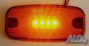 1 бр. диодни Лед LED габарити светлини за камион кола ОРАНЖЕВИ 12-24V