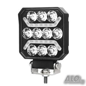 1бр. ЛЕД LED лампа с две функции, SPOT - 10 диода, DRL - 18 диода, бяла светлина, 12-24V