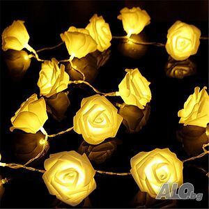 Декоративни интериорни LED лампички рози