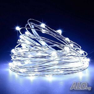 Мини LED /диодни/ лампички на батерии - 3 метра.