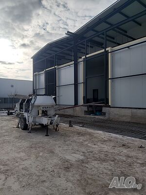 Стационарна бетон помпа, полагане на бетон