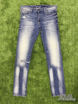 Denim & Co. | Slim Low Waist | Дамски дънки | Бяло и синьо | Като нови