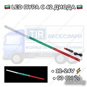 LED Диодни пури ТРИБАГРЕНИК светлина БЪЛГАРСКО знаме