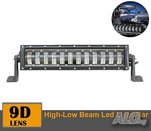 9D 42 СМ 240W Off-Road LED BAR с лупи Hi/Lo Къси и Дълги Светлини