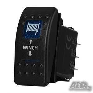 Копче Бутон За Вграждане Лебедка Макара Повдигач 12-24V Надпис WINCH