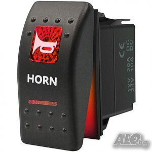 Копче Бутон За Вграждане За Тромба Клаксон 12-24V Надпис ”HORN”