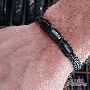 Унисекс гривна с най-силиния защитен камък-черен турмалин. Бижута Луди гъби.