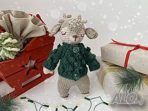 Плетени играчки, коледно еленче, играчки за деца, коледен подарък