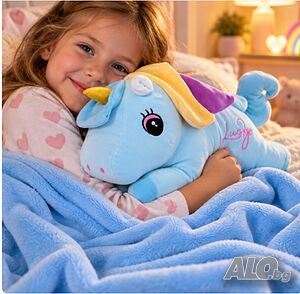Мултифункционална плюшена играчка 2 в 1 с голямо меко одеяло