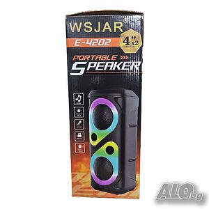 Преносим високоговорител WSJAR E-4202 с мощен бас, RGB осветление и Bluetooth 5.0