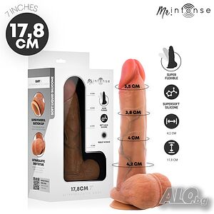 Реалистично дилдо с вендуза, мек силикон и тестиси, 17,8см. - Mr Intense Gary