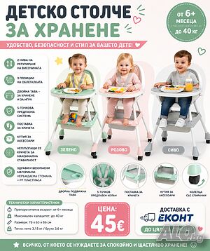 🍼👶 Детско столче за хранене 🍽️✨