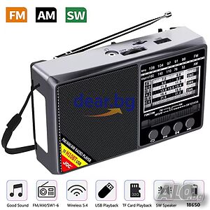Портативно радио JOC H10BT- Bluetooth, FM радио, МP3 плеър, USB, SD, Фенер